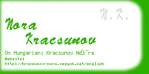 nora kracsunov business card